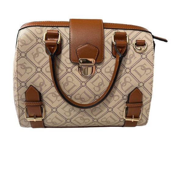 Dasein NWOT's - Womens Two-Tone Monogram Barrel Shoulder/Crossbody Purse - Picture 1 of 16